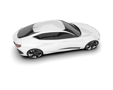 Beyaz arkaplandaki araba.