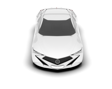 Araba önü manzaralı. beyaz arkaplanda izole.