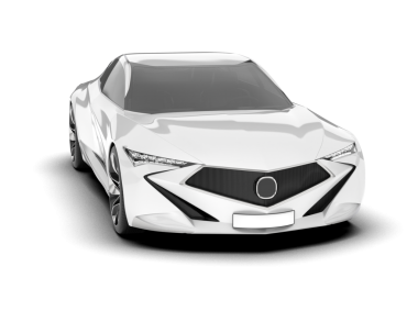 Arka planda lüks bir araba var. Vektör çizimi. 3d oluşturma