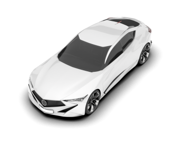 Beyaz arka planı olan beyaz bir spor araba. 3d oluşturma