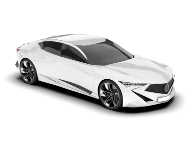 Beyaz arka planda gerçekçi beyaz araba, vektör illüstrasyonu