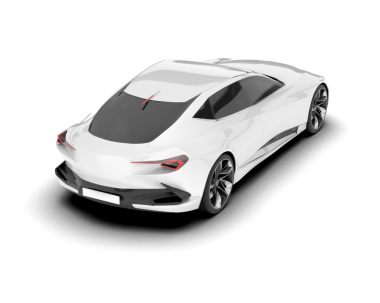 Arka manzaralı gerçekçi beyaz bir araba. vektör illüstrasyonu