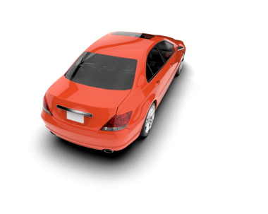 Beyaz arkaplandaki bir arabanın 3 boyutlu görüntüsü