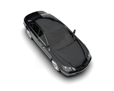 Siyah araba beyaz arkaplanda izole edildi.