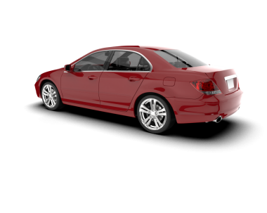 Gerçekçi kırmızı modern araba. 3d illüstrasyon