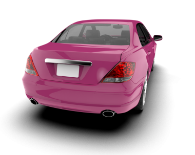 Beyaz arka planda gerçekçi bir araba