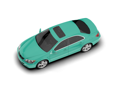 Araba beyazda izole edilmiş. 3d oluşturma