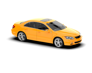 beyaz zemin üzerine sarı araba