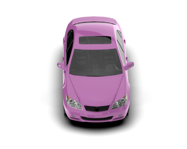 Pembe araba beyaz arka planda izole edilmiş.