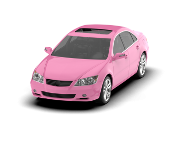 Pembe arka planı olan pembe araba.