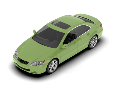 Yeşil arka planda bir araba