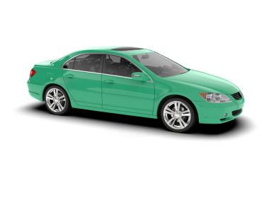 Arkadaki yeşil modern araba izole edilmiş. vektör