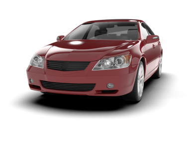 Beyaz arka planda bir araba. 3d oluşturma