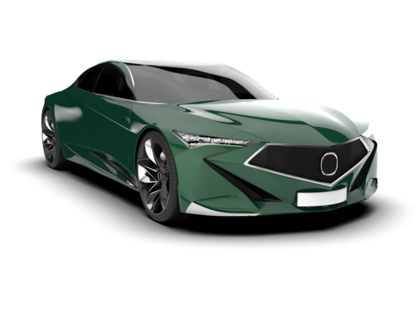 Modern araba arka planda izole edilmiş. 3D görüntüleme - illüstrasyon