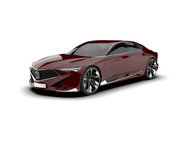 Yansımalı modern lüks araba. 3d illüstrasyon