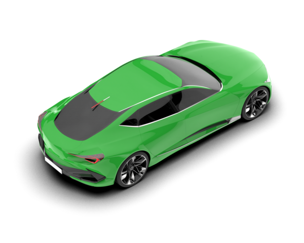 yeşil modern araba. 3d illüstrasyon