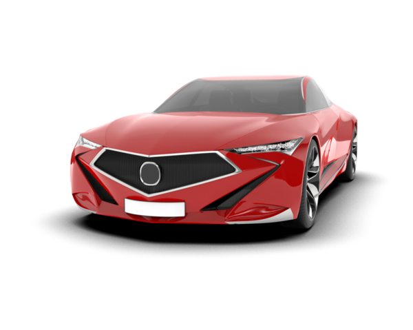 Modern araba arka planda izole edilmiş. 3D görüntüleme - illüstrasyon