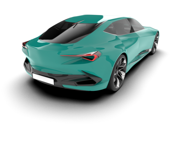 Beyaz arka planda izole edilmiş gerçekçi bir araba. 3 Boyutlu Hazırlama