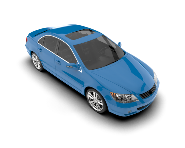 Beyaz arkaplanda mavi araba