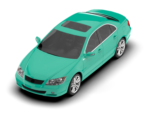 gölgeli modern yeşil araba