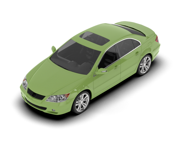 Yeşil arka planda bir araba