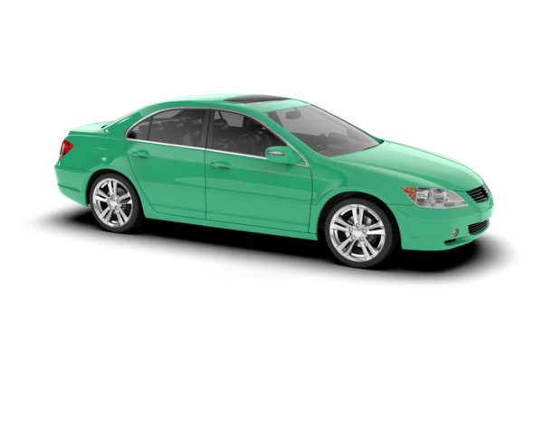 Arkadaki yeşil modern araba izole edilmiş. vektör