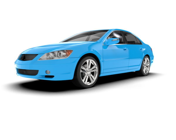 mavi modern araba beyaz arka planda izole edildi