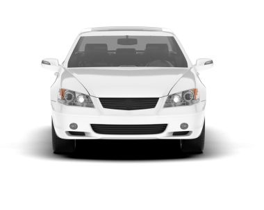 Beyaz arka planda izole edilmiş modern beyaz araba. yan görünüm