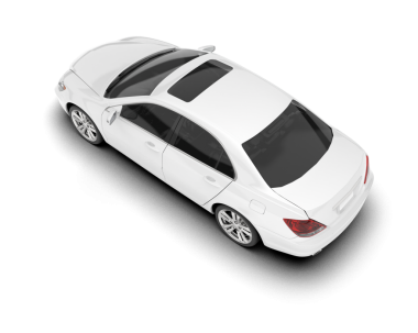 Beyaz arka planda beyaz lüks spor araba.