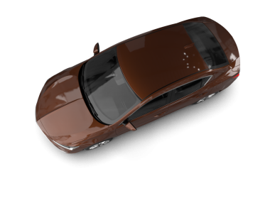 Beyaz arka planda siyah bir arabanın 3 boyutlu resmi