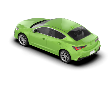 Modern yeşil sedan. 3d oluşturma