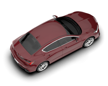 Kırmızı araba beyaz arka planda izole edildi