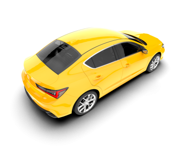 Beyaz arka planda gerçekçi modern bir araba