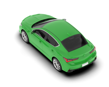 yeşil modern sedan araba