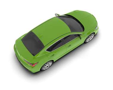 yeşil araba beyaz arkaplanda izole edildi