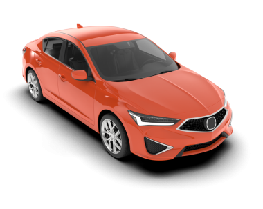 Modern araba arka planda izole edilmiş. 3D görüntüleme - ön görünüm