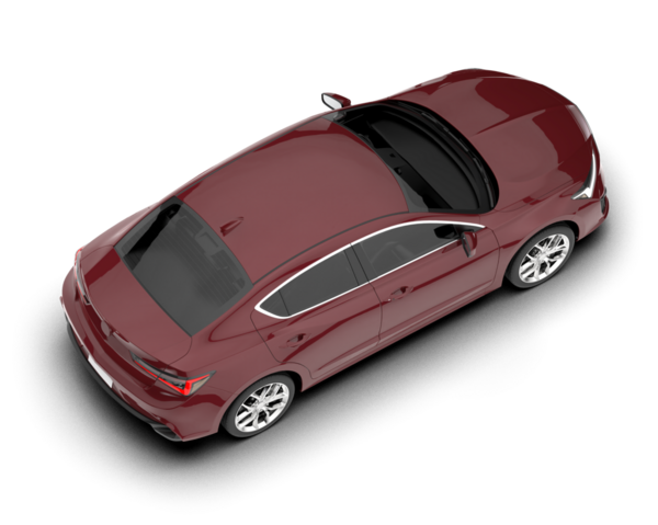 Kırmızı araba beyaz arka planda izole edildi