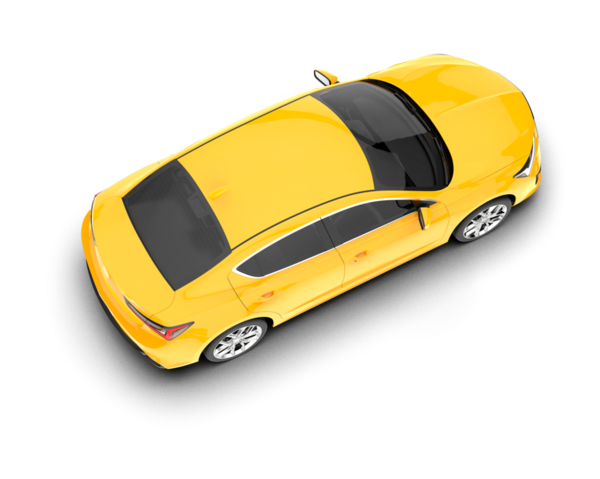 Beyaz arka planda sarı araba