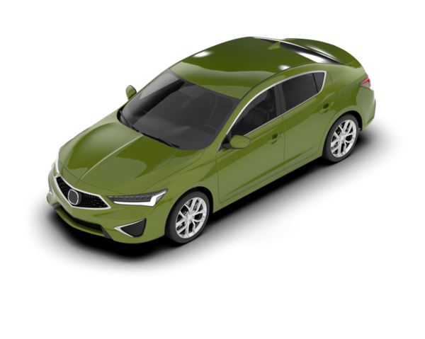 yeşil araba beyaz arkaplanda izole edildi