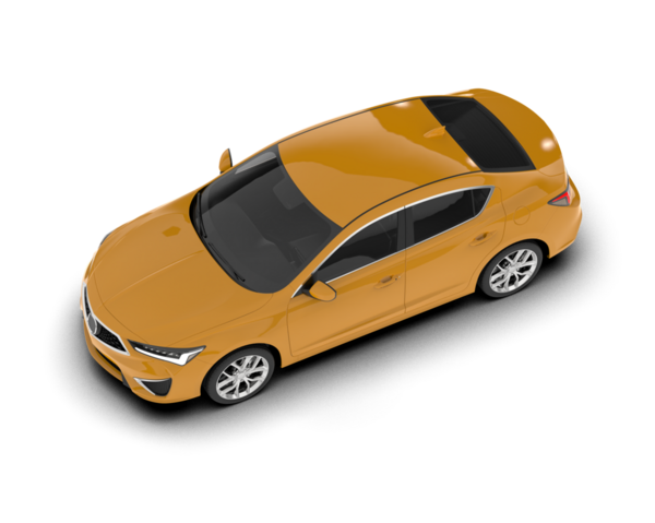 turuncu araba beyaz arkaplanda izole edilmiş.