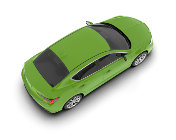 yeşil araba beyaz arkaplanda izole edildi