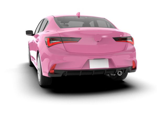 Pembe premium araba beyaz arka planda izole edilmiş. 3d illüstrasyon.