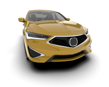 Modern araba arka planda izole edilmiş. 3D görüntüleme - illüstrasyon