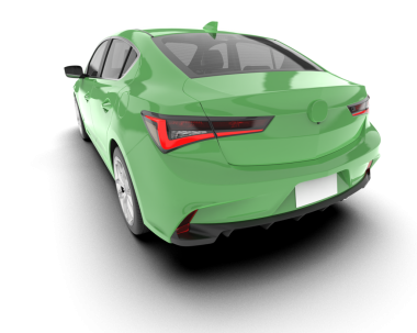 beyaz arkaplanda izole edilmiş bir araba