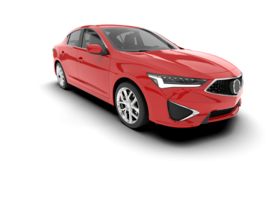 Kırmızı sedan araba beyaz arka planda izole edildi. vektör illüstrasyonu