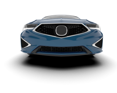 Modern araba arka planda izole edilmiş. 3D görüntüleme - illüstrasyon