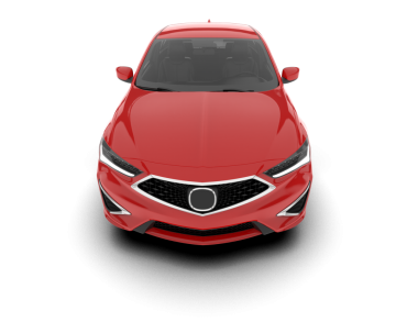 Araba beyaz arka planda izole edilmiş. 3d illüstrasyon - ön görünüm