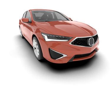 Araba beyazda izole edilmiş. 3D görüntüleme - illüstrasyon