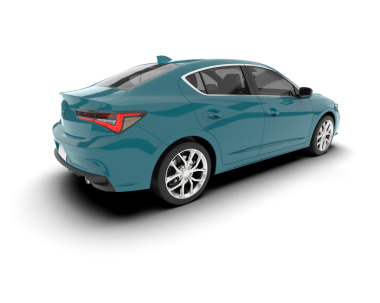 Uzun gölgeli mavi modern araba.