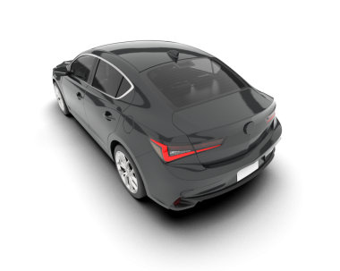 siyah modern araba beyaz arka planda izole edildi